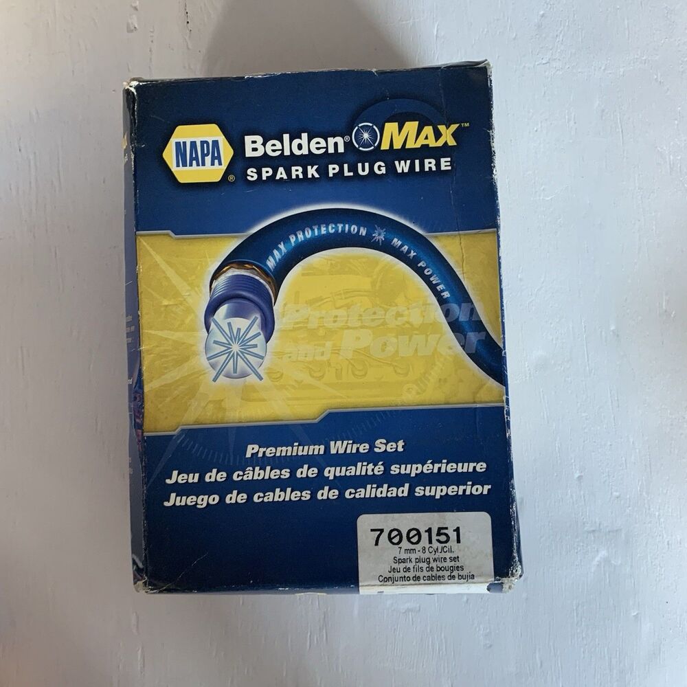 700151 Rare Napa Belden Max Spark Plug Wire Set 7mm Blue 8cyl